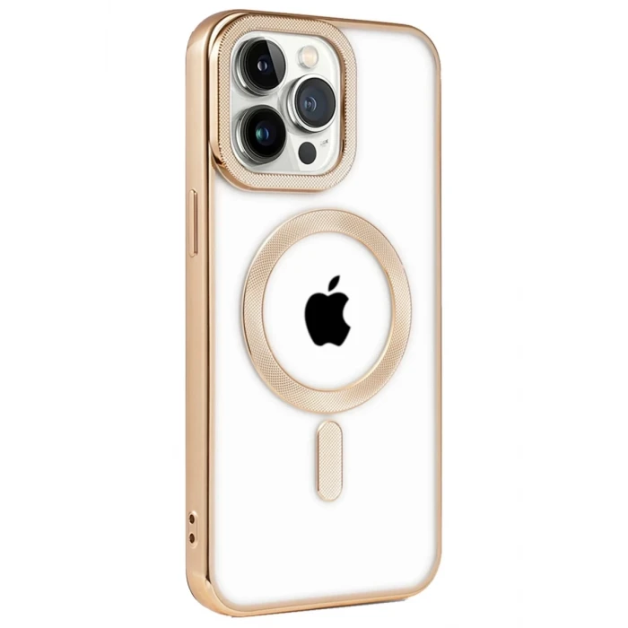 Newface Apple iPhone 14 Pro Kılıf Kronos Magsafe Kapak - Gold