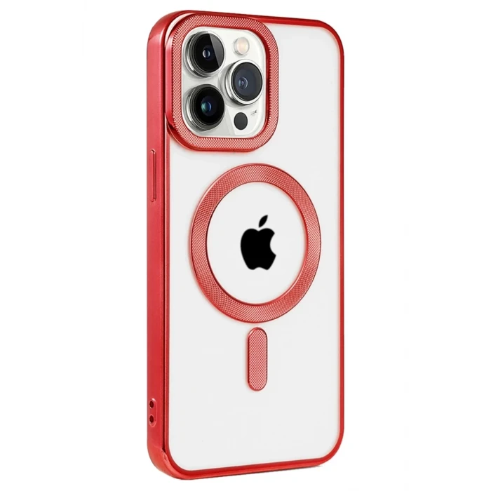 Newface Apple iPhone 14 Pro Kılıf Kronos Magsafe Kapak - Kırmızı