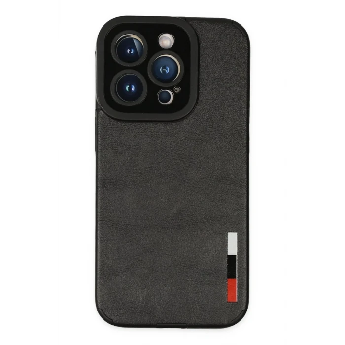 Newface Apple iPhone 14 Pro Kılıf Loop Deri Silikon - Siyah