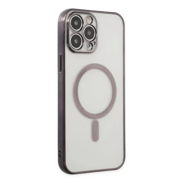 Newface Apple iPhone 14 Pro Kılıf Magneticsafe Lazer Silikon - Siyah