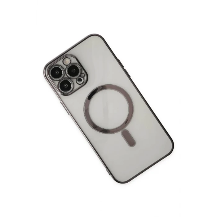 Newface Apple iPhone 14 Pro Kılıf Magneticsafe Lazer Silikon - Siyah