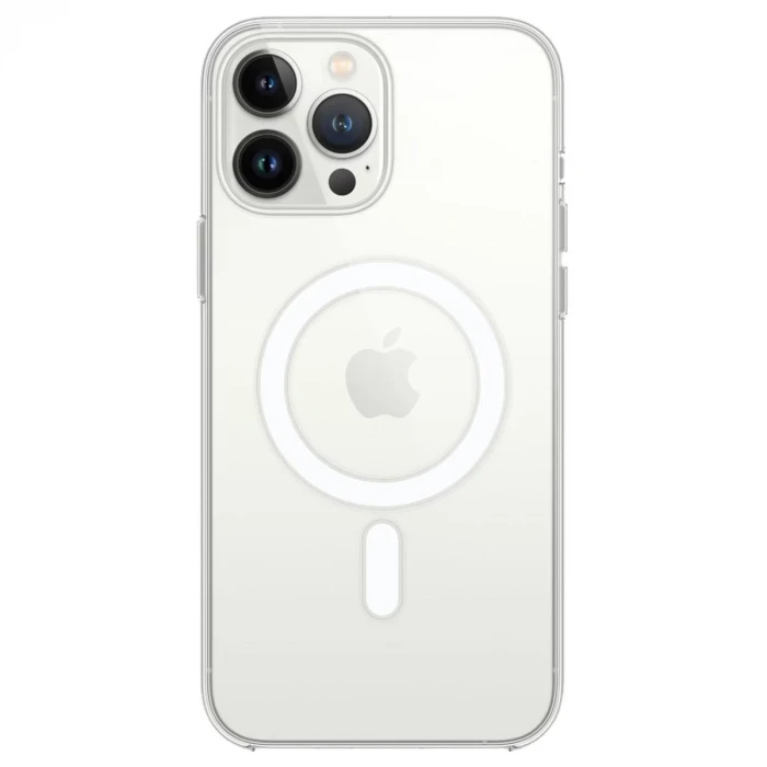 Newface Apple iPhone 14 Pro Kılıf Magneticsafe Şeffaf Silikon - Şeffaf