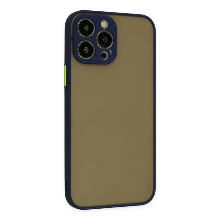 Newface Apple iPhone 14 Pro Kılıf Montreal Silikon Kapak - Lacivert