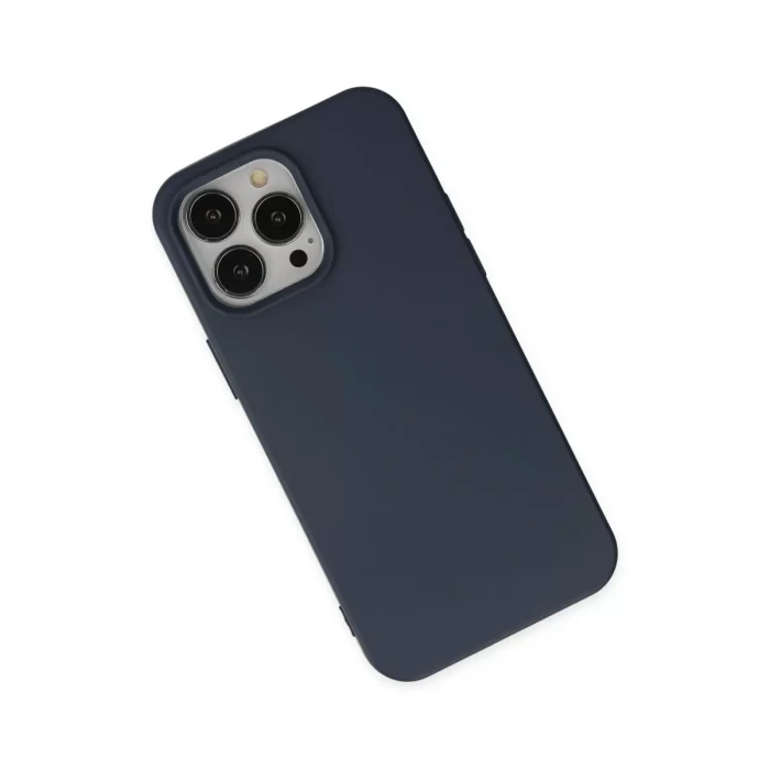 Newface Apple iPhone 14 Pro Kılıf Nano içi Kadife Silikon - Lacivert