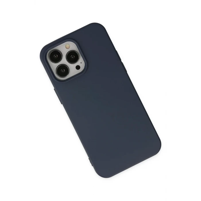 Newface Apple iPhone 14 Pro Kılıf Nano içi Kadife Silikon - Lacivert