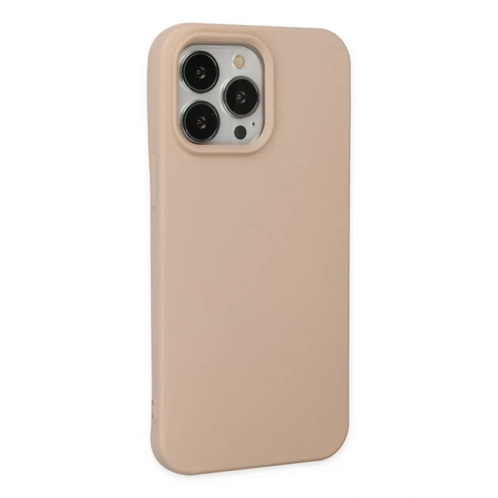 Newface Apple iPhone 14 Pro Kılıf Nano içi Kadife Silikon - Pudra