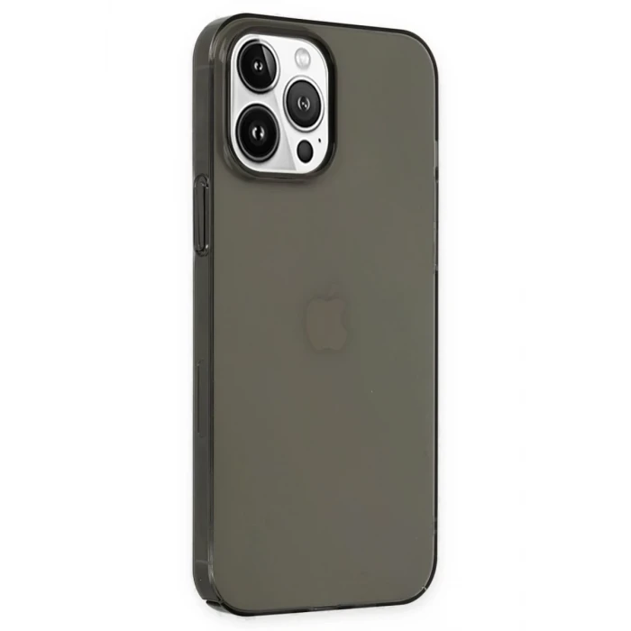 Newface Apple iPhone 14 Pro Kılıf Pc Sert Şeffaf Kapak - Siyah