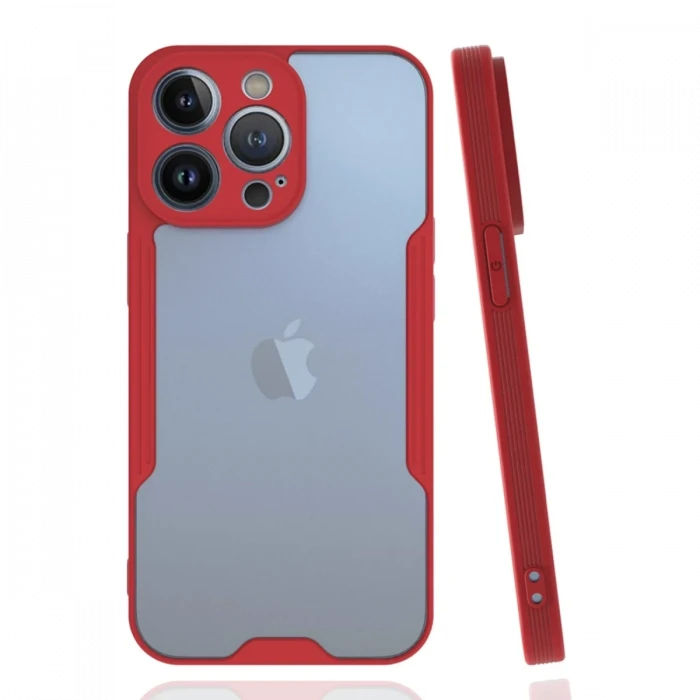 Newface Apple iPhone 14 Pro Kılıf Platin Silikon - Kırmızı
