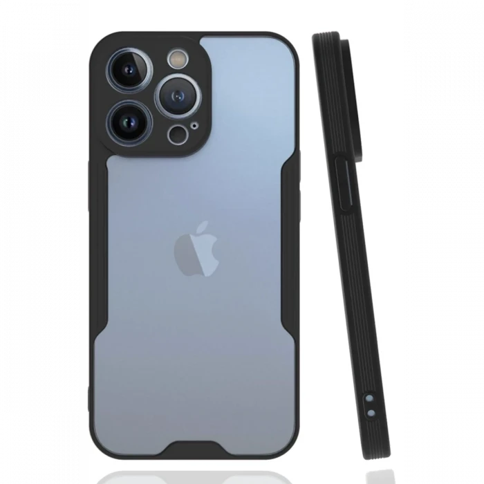 Newface Apple iPhone 14 Pro Kılıf Platin Silikon - Siyah