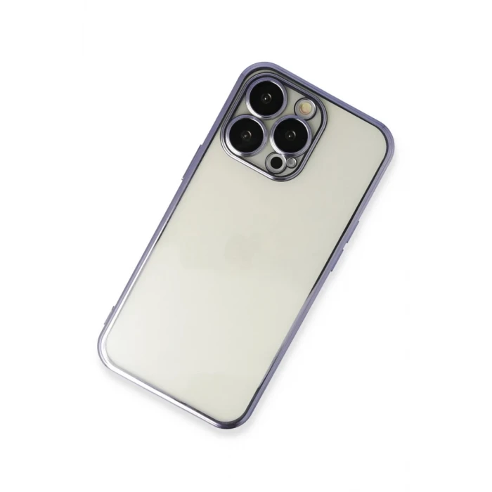 Newface Apple iPhone 14 Pro Kılıf Razer Lensli Silikon - Mor