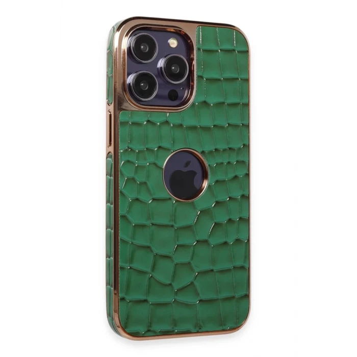 Newface Apple iPhone 14 Pro Kılıf Snake Kapak - Koyu Yeşil