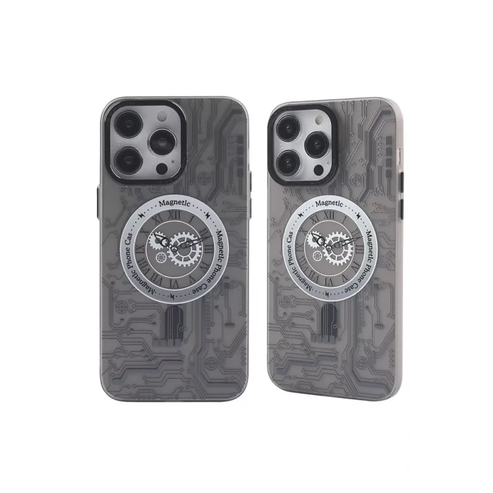 Newface Apple iPhone 14 Pro Max Kılıf Apollo Magneticsafe Desenli Kapak - Apollo Siyah - 1
