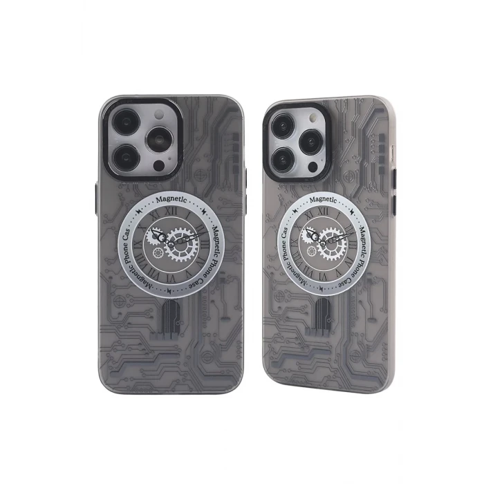 Newface Apple iPhone 14 Pro Max Kılıf Apollo Magneticsafe Desenli Kapak - Apollo Siyah - 1