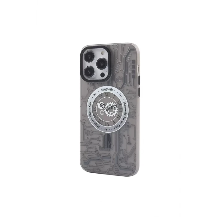 Newface Apple iPhone 14 Pro Max Kılıf Apollo Magneticsafe Desenli Kapak - Apollo Siyah - 1