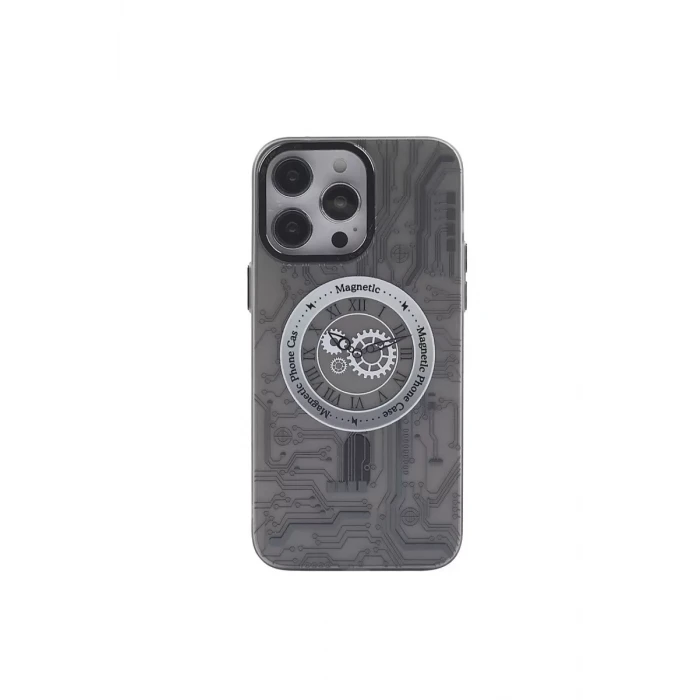 Newface Apple iPhone 14 Pro Max Kılıf Apollo Magneticsafe Desenli Kapak - Apollo Siyah - 1
