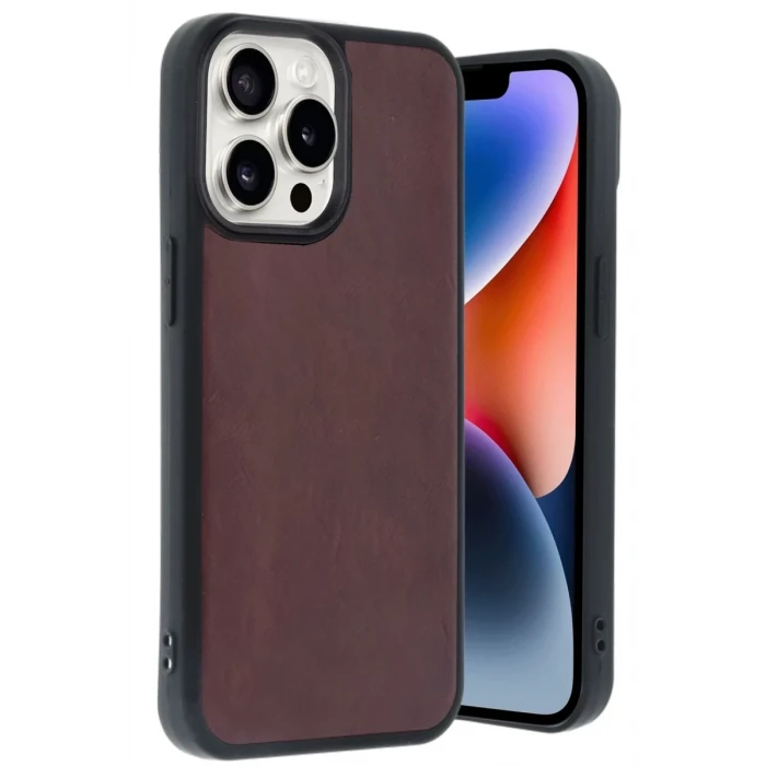 Newface Apple iPhone 14 Pro Max Kılıf Aras Deri Kapak - Bordo