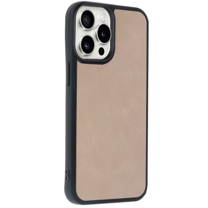 Newface Apple iPhone 14 Pro Max Kılıf Aras Deri Kapak - Pudra