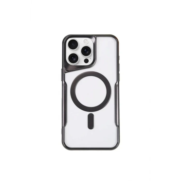 Newface Apple iPhone 14 Pro Max Kılıf Boyi Magsafe Silikon Kapak - Siyah