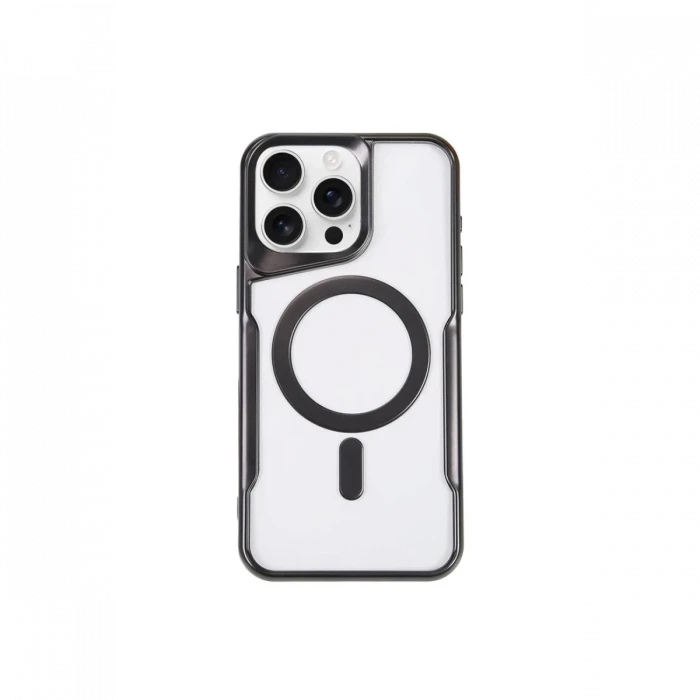 Newface Apple iPhone 14 Pro Max Kılıf Boyi Magsafe Silikon Kapak - Siyah