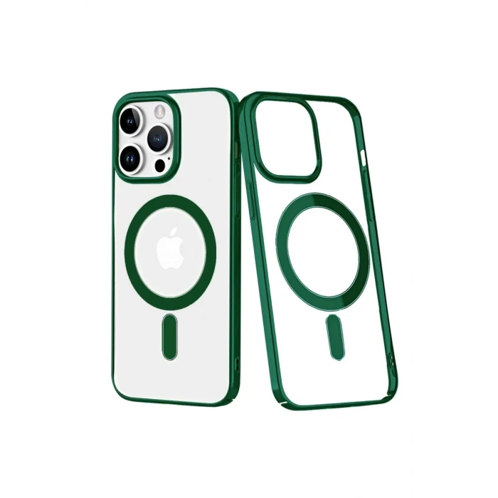 Newface Apple iPhone 14 Pro Max Kılıf Element Magneticsafe Sert Kapak - Köknar Yeşili