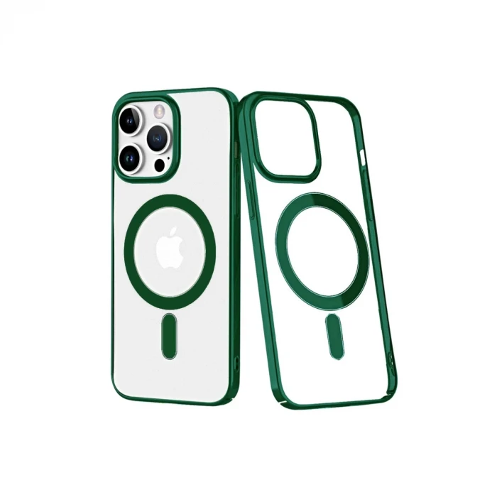 Newface Apple iPhone 14 Pro Max Kılıf Element Magneticsafe Sert Kapak - Köknar Yeşili
