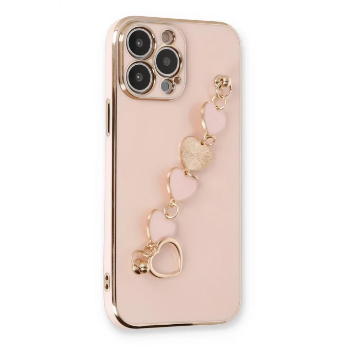 Newface Apple iPhone 14 Pro Max Kılıf Esila Silikon - Pudra
