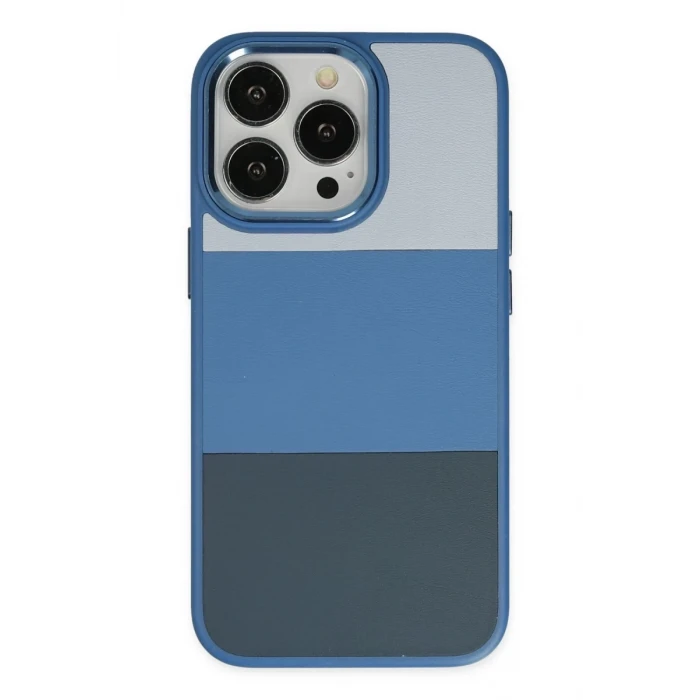 Newface Apple iPhone 14 Pro Max Kılıf King Kapak - Açık Mavi-Lacivert