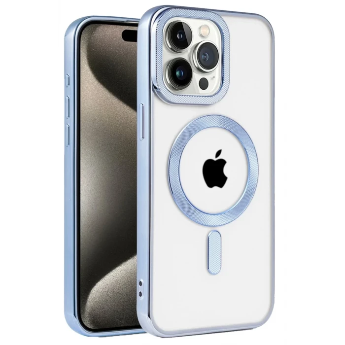 Newface Apple iPhone 14 Pro Max Kılıf Kronos Magsafe Kapak - Sierra Blue