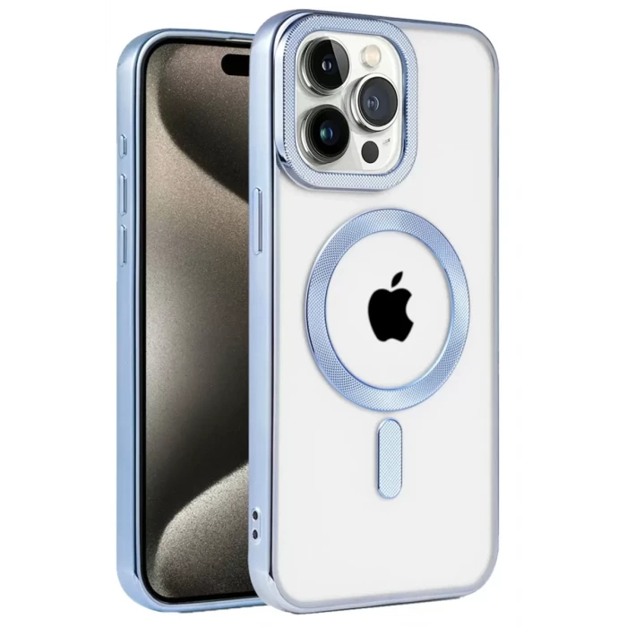 Newface Apple iPhone 14 Pro Max Kılıf Kronos Magsafe Kapak - Sierra Blue