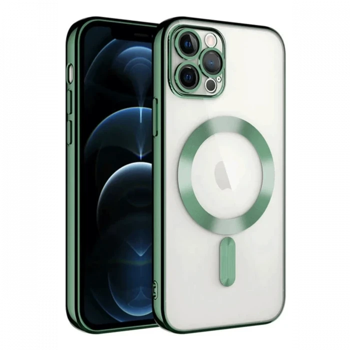 Newface Apple iPhone 14 Pro Max Kılıf Kross Magneticsafe Kapak - Koyu Yeşil