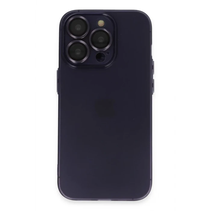 Newface Apple iPhone 14 Pro Max Kılıf Luko Lens Silikon - Derin Mor