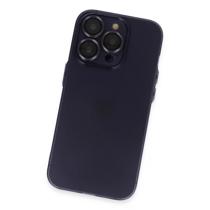 Newface Apple iPhone 14 Pro Max Kılıf Luko Lens Silikon - Derin Mor