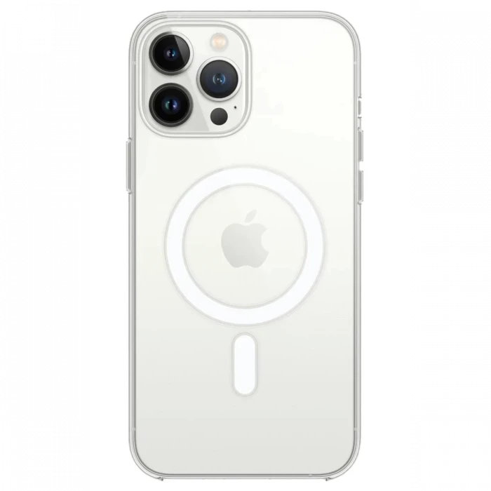 Newface Apple iPhone 14 Pro Max Kılıf Magneticsafe Şeffaf Silikon - Şeffaf