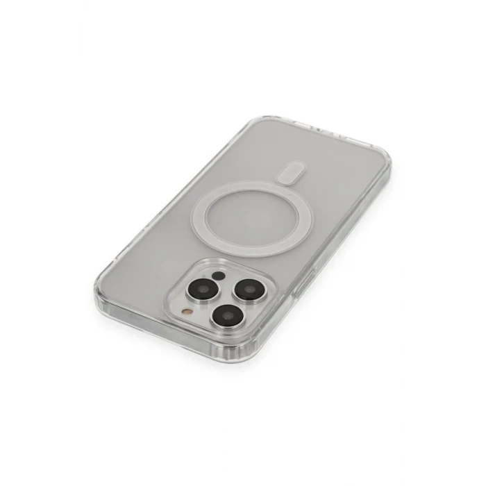 Newface Apple iPhone 14 Pro Max Kılıf Matte Şeffaf Magneticsafe - Şeffaf
