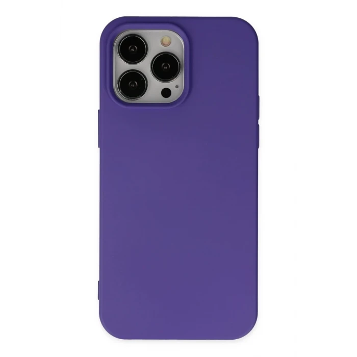 Newface Apple iPhone 14 Pro Max Kılıf Nano içi Kadife Silikon - Mor