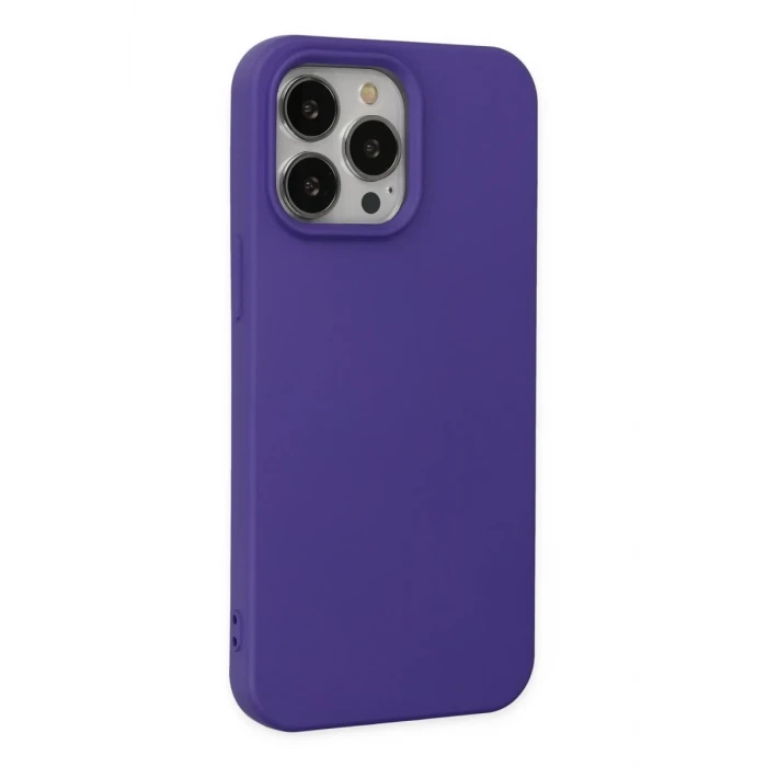 Newface Apple iPhone 14 Pro Max Kılıf Nano içi Kadife Silikon - Mor