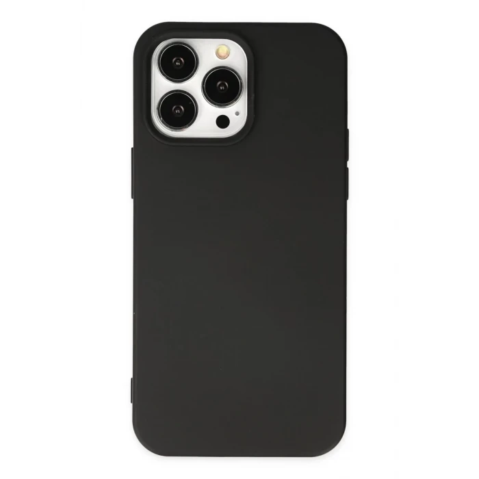 Newface Apple iPhone 14 Pro Max Kılıf Nano içi Kadife Silikon - Siyah