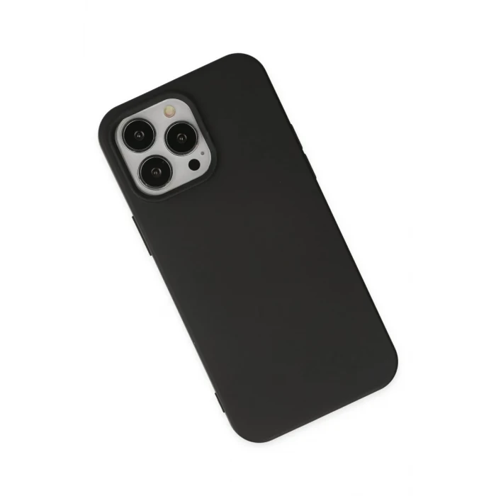 Newface Apple iPhone 14 Pro Max Kılıf Nano içi Kadife Silikon - Siyah