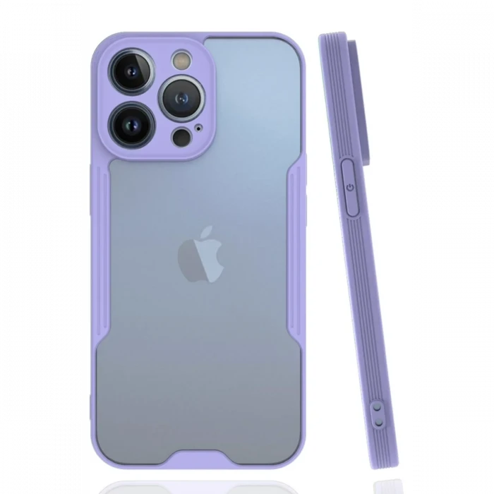 Newface Apple iPhone 14 Pro Max Kılıf Platin Silikon - Lila