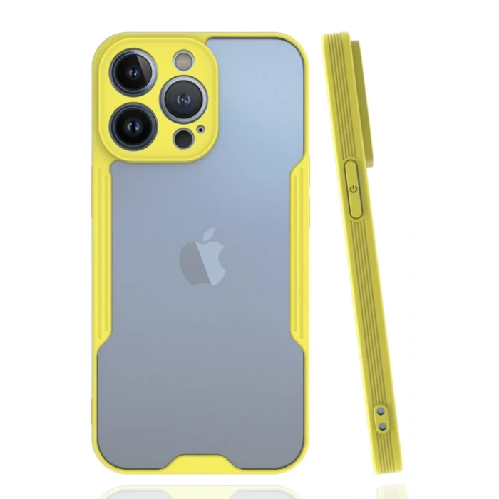 Newface Apple iPhone 14 Pro Max Kılıf Platin Silikon - Sarı
