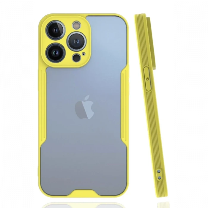 Newface Apple iPhone 14 Pro Max Kılıf Platin Silikon - Sarı