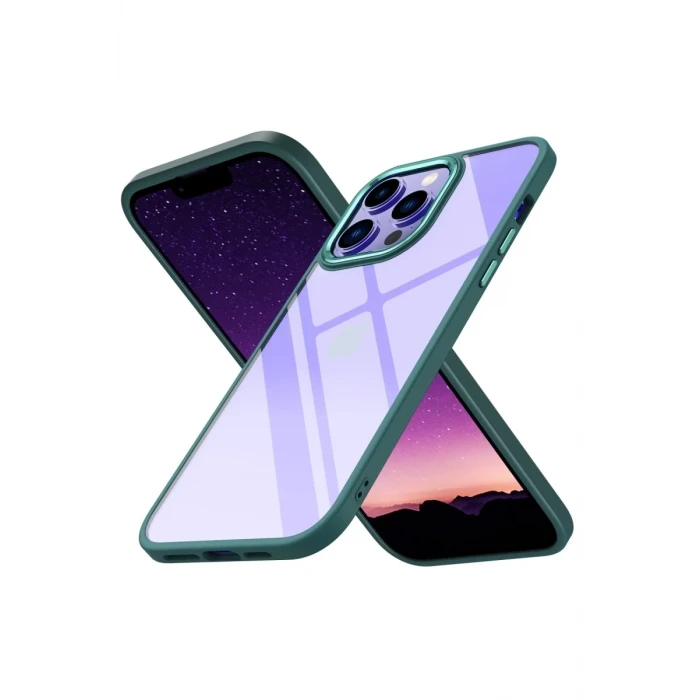 Newface Apple iPhone 14 Pro Max Kılıf Power Silikon - Koyu Yeşil