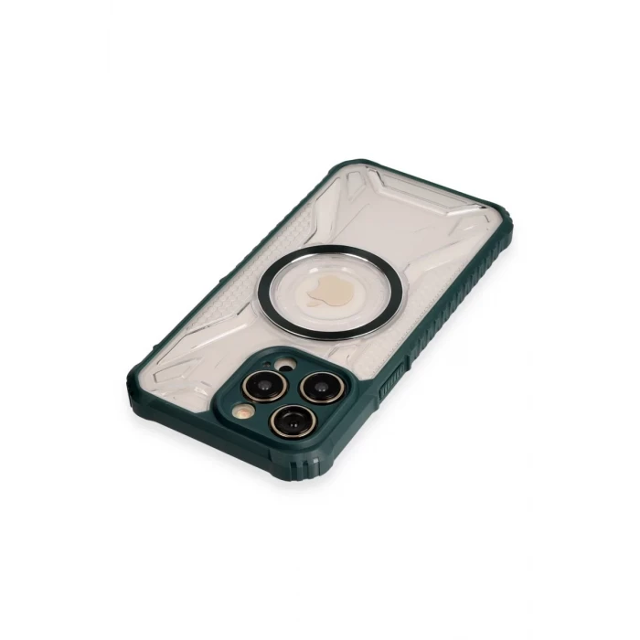 Newface Apple iPhone 14 Pro Max Kılıf Prag Magneticsafe Kapak - Koyu Yeşil