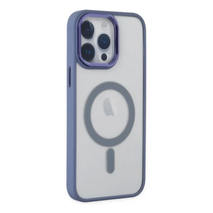 Newface Apple iPhone 14 Pro Max Kılıf Room Magneticsafe Silikon - Sierra Blue
