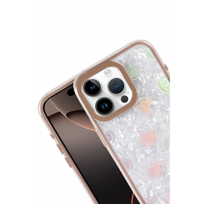 Newface Apple iPhone 14 Pro Max Lumi Desenli Kapak - Çöl Titanyum