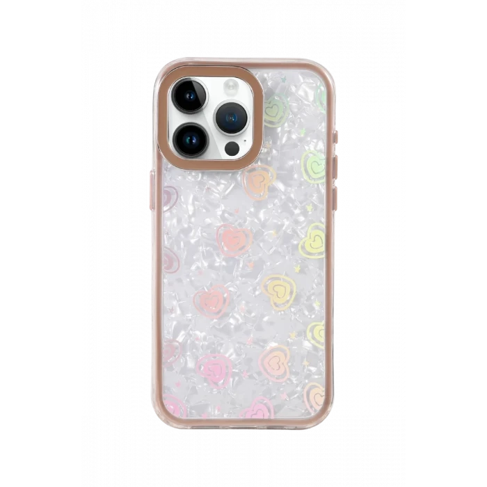Newface Apple iPhone 14 Pro Max Lumi Desenli Kapak - Çöl Titanyum