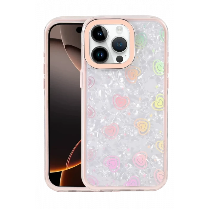 Newface Apple iPhone 14 Pro Max Lumi Desenli Kapak - Pembe