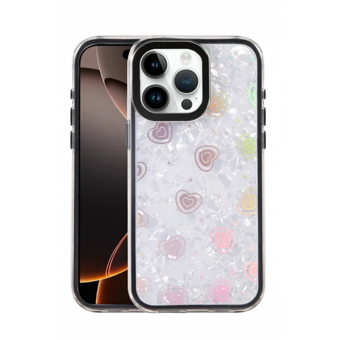 Newface Apple iPhone 14 Pro Max Lumi Desenli Kapak - Siyah