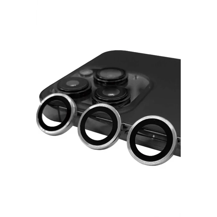 Newface Apple iPhone 14 Pro Max Raze Metal Kamera Lens - Gümüş