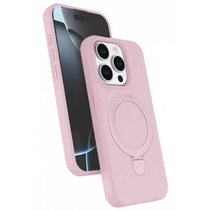 Newface Apple iPhone 14 Pro Max Regal Magsafe Standlı Kapak - Açık Pembe